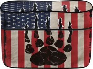 Boatee American Flag Bear Paw Propane Tank Cover Floral Print Propane Gas Tank Cover with Zipper Gas Cylinder Cover Waterproof Fit for 20lb Tanks Canisters