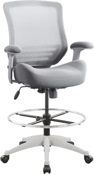 BOLISS 400lbs Mesh Ergonomic Office Drafting Chair Big Adjustable Foot Ring Height Adjustable Armrest (Grey)