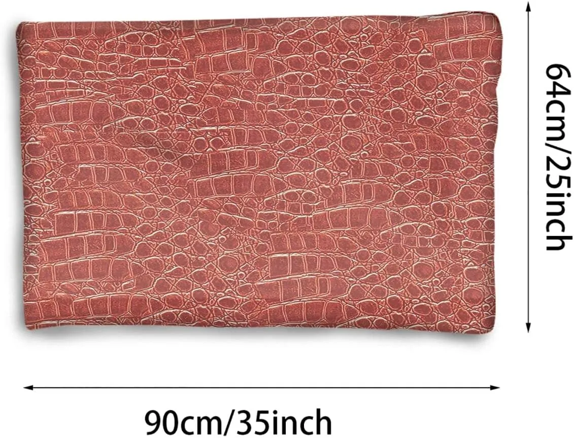 Brown Winter Warming Mattress for Dogs and Cats Crocodile Skin Designer Themed Art Self Heated Cat Bed & Dog Crate Mat Thermal Nap Mat Animal Print 25" x 35"