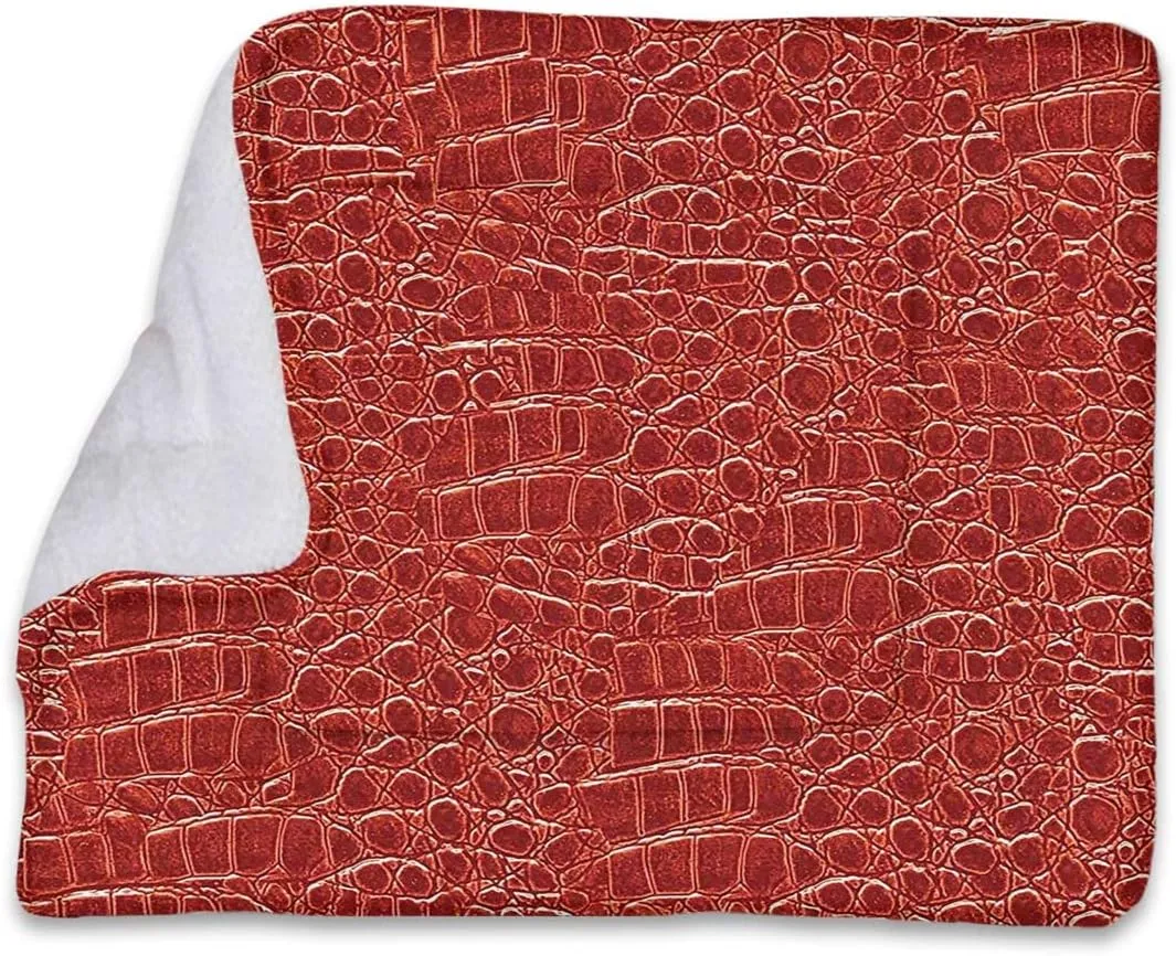 Brown Winter Warming Mattress for Dogs and Cats Crocodile Skin Designer Themed Art Self Heated Cat Bed & Dog Crate Mat Thermal Nap Mat Animal Print 25" x 35"