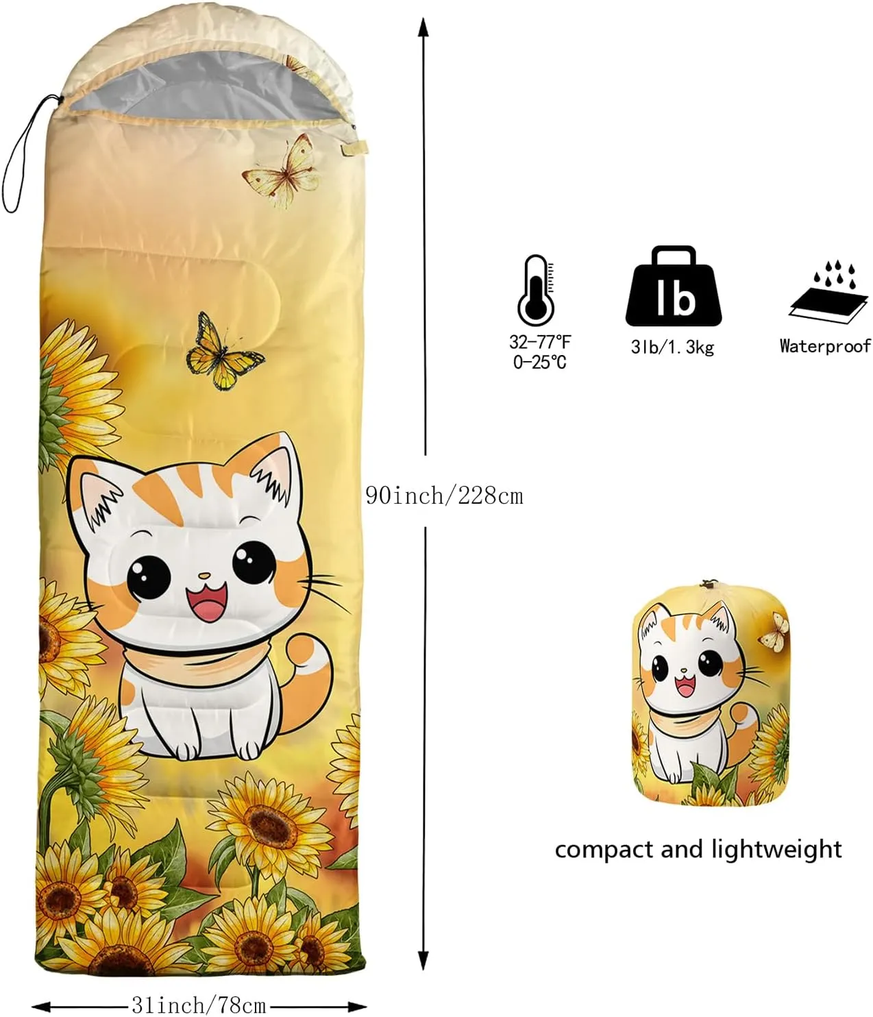 BSNTHO Camping Sleeping Bags,3 Season Warm & Cool Weather,Lightweight,Waterproof Sleeping Bags for Adults & Kids,Traveling,and Outdoors,Camping Gear Equipment