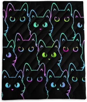 BSNTHO Cute Cartoon cat Lightweight Camping Blanket, a Lightweight and Fluffy Portable Outdoor Camping Blanket Suitable for Cold Weather Camping in Parks, Beaches, Camping, and Travel
