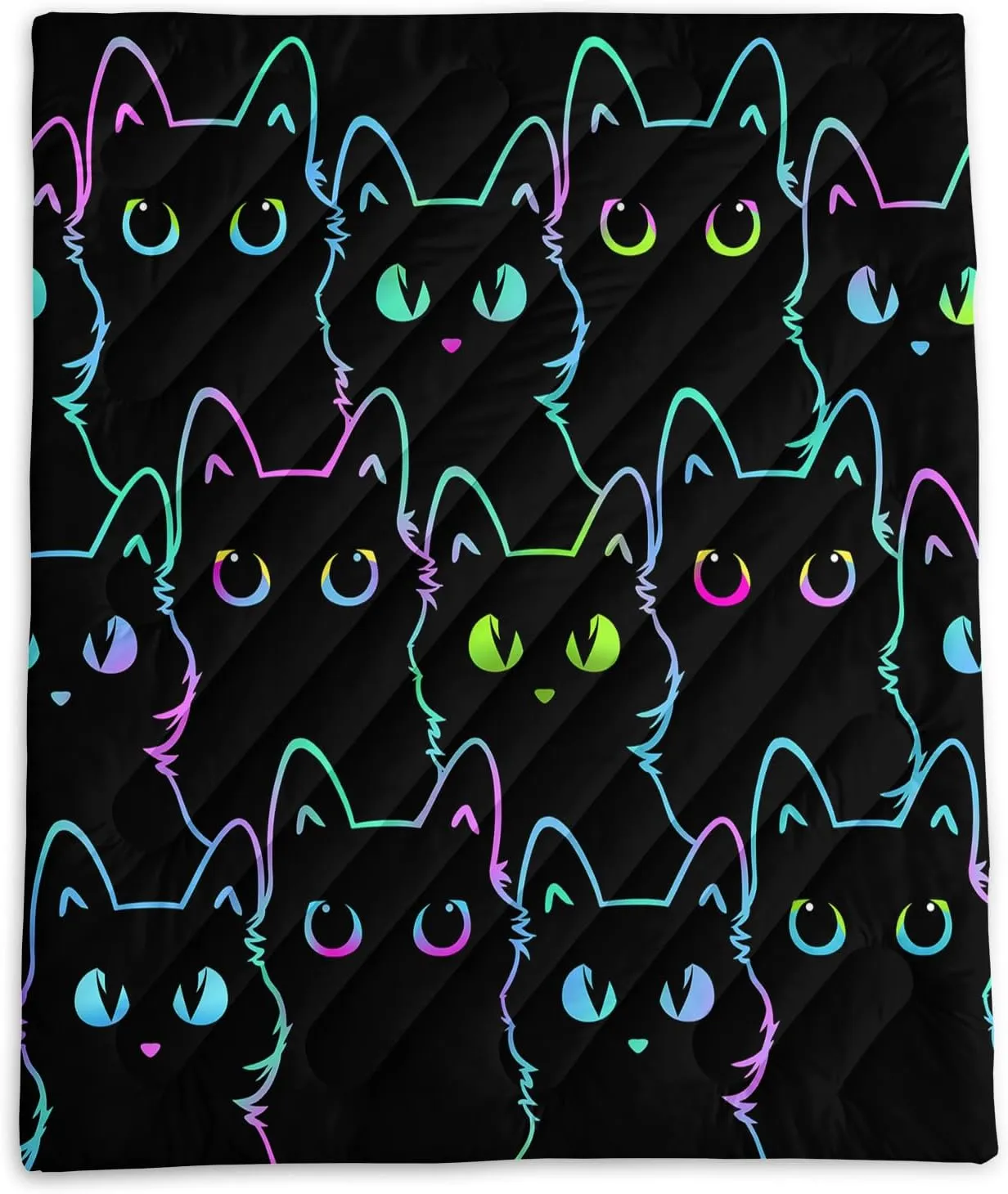 BSNTHO Cute Cartoon cat Lightweight Camping Blanket, a Lightweight and Fluffy Portable Outdoor Camping Blanket Suitable for Cold Weather Camping in Parks, Beaches, Camping, and Travel