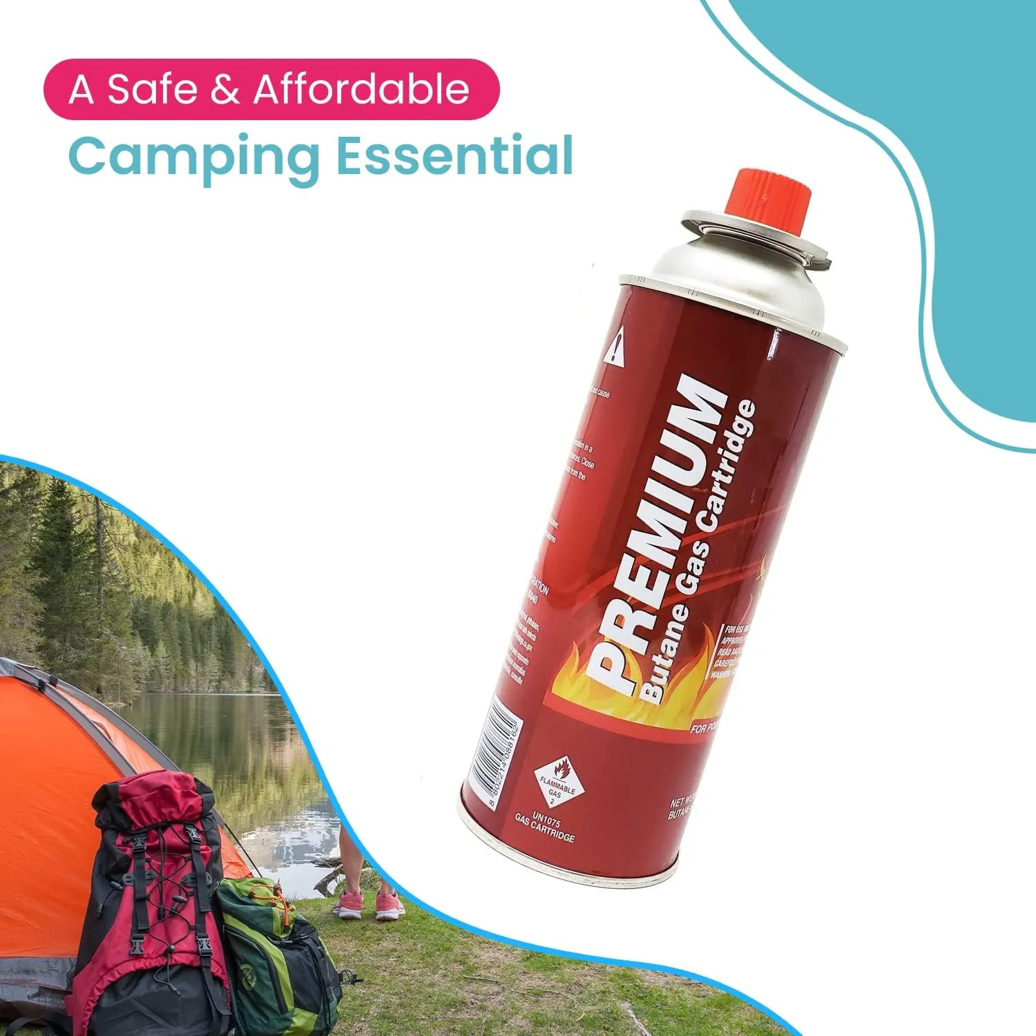Butane Fuel Canisters for Portable Camping Stoves, Gas Burners, UL Listed, 8 oz. Per Canister - Set of 4