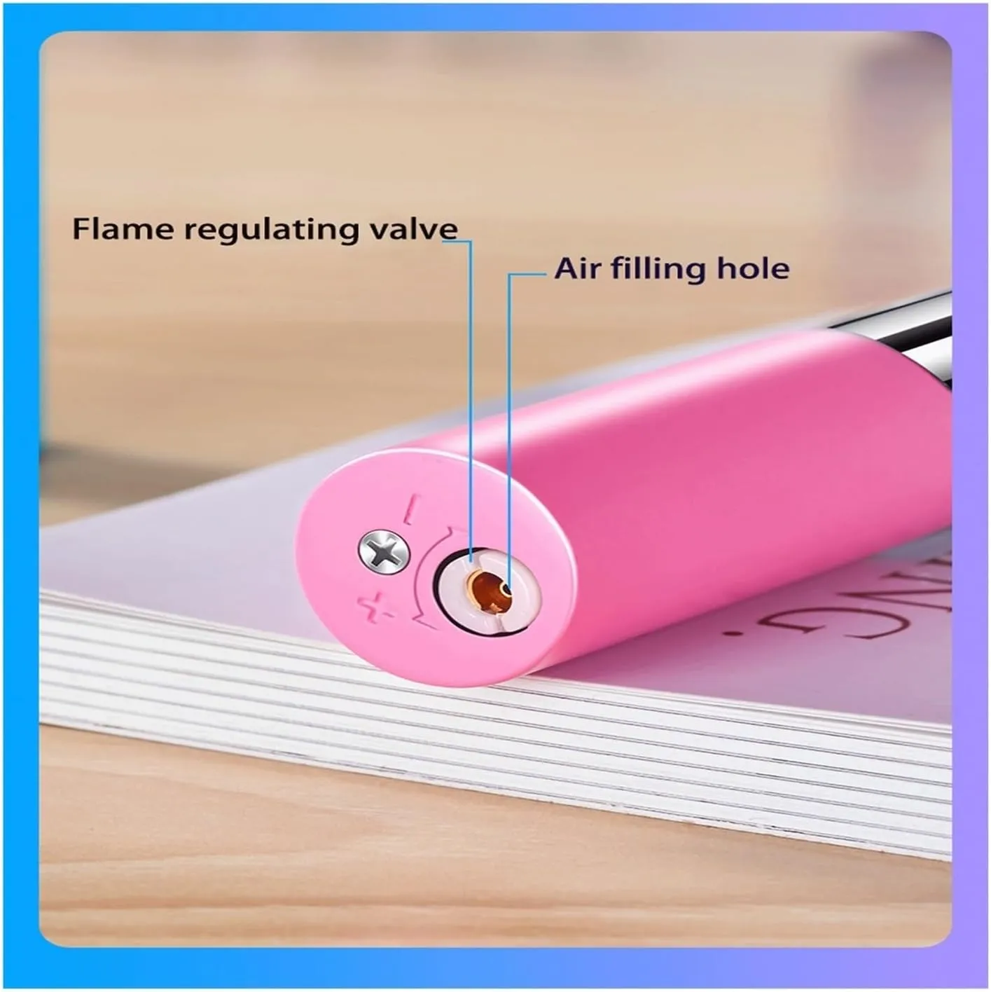 Butane Lighter, Windproof Lighter, Adjustable Jet Flame, Lightweight and Portable Lighter for Candles, Camping, Men (Without Gas)(Yellow)