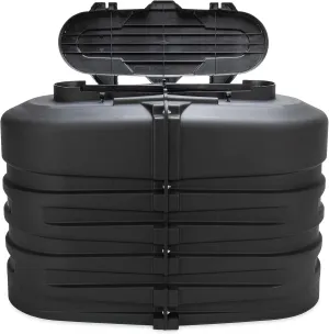 Camco Camper/RV Dual Propane Tank Cover | Features Hinged Top Panel & Custom Molded Design | Fits (2) 20lb Steel Tanks | Protects Propane Tanks During Travel, Camping and More | Black (50504)