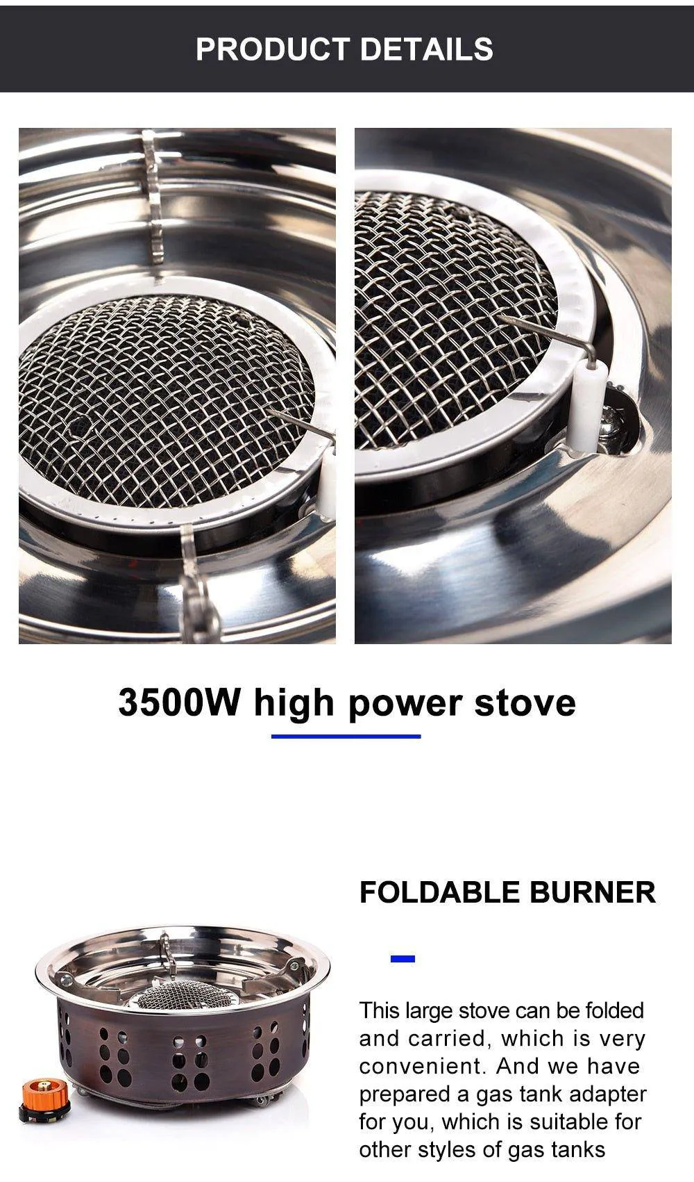 Camping 3500W Gas Stove Heater