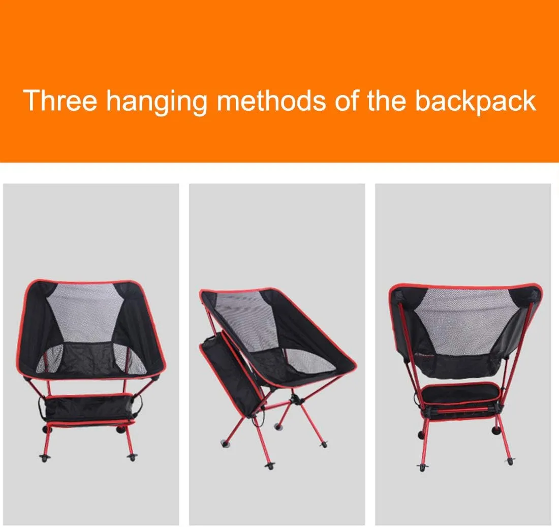 Camping Accessory Outdoor Portable Folding Camping Chair Light Fishing Beach Chair Aviation Aluminum Alloy Backrest Recliner (Color : Blue)