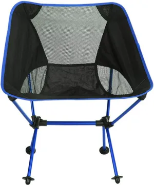 Camping Accessory Outdoor Portable Folding Camping Chair Light Fishing Beach Chair Aviation Aluminum Alloy Backrest Recliner (Color : Blue)
