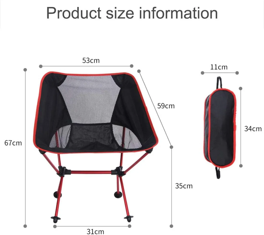 Camping Accessory Outdoor Portable Folding Camping Chair Light Fishing Beach Chair Aviation Aluminum Alloy Backrest Recliner (Color : Blue)