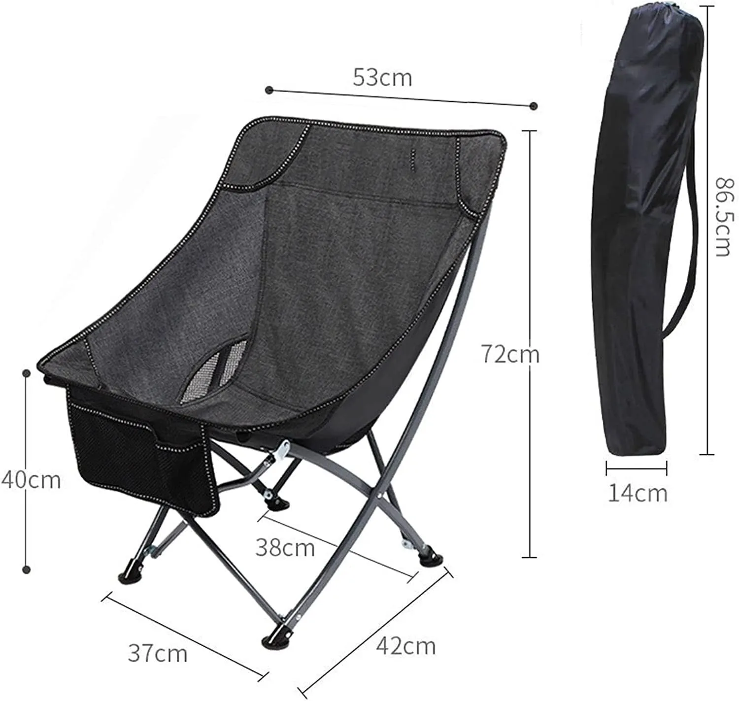 Camping Chair Camp Chair Portable with Mesh Side Pocket Backrest Stool Camping Backpacking Chair for Fishing Beach Travel Picnic s Outdoor Fishing Chair