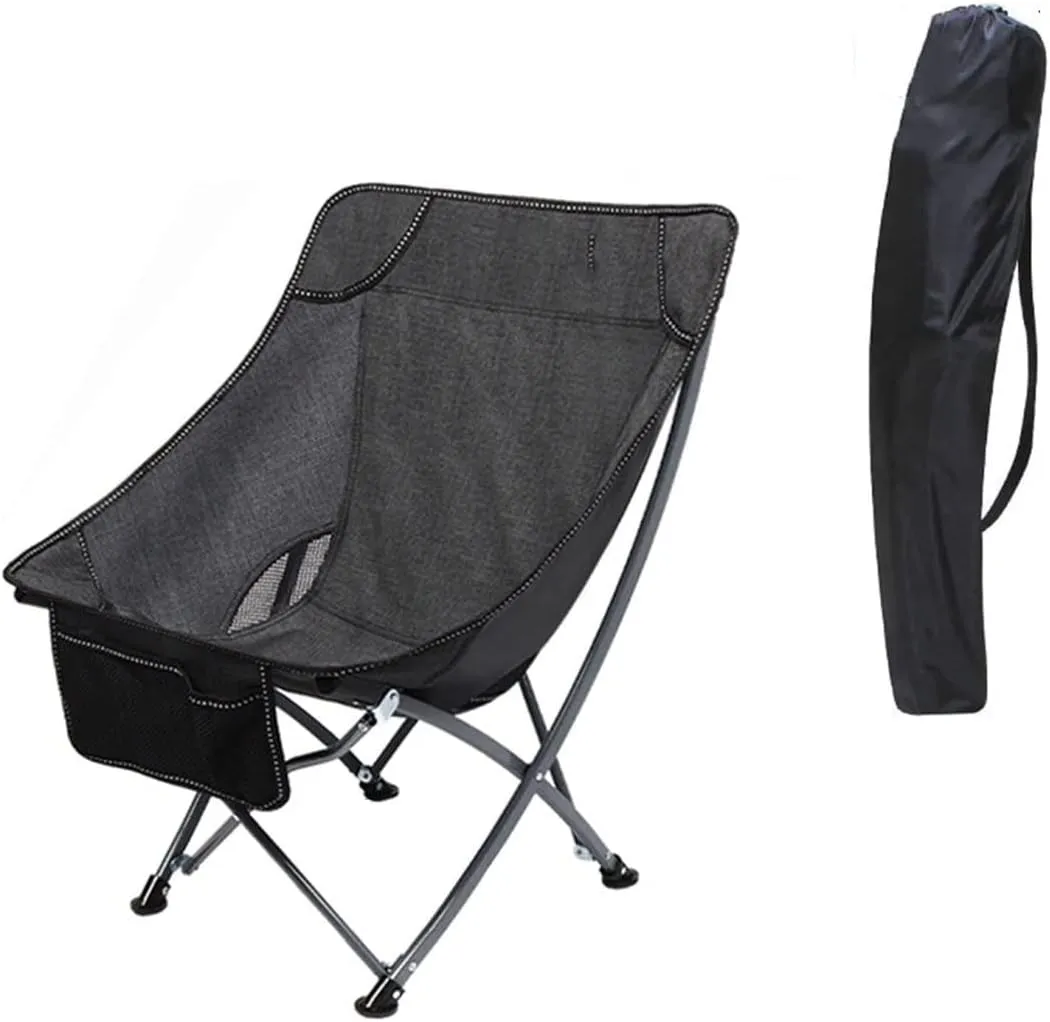 Camping Chair Camp Chair Portable with Mesh Side Pocket Backrest Stool Camping Backpacking Chair for Fishing Beach Travel Picnic s Outdoor Fishing Chair