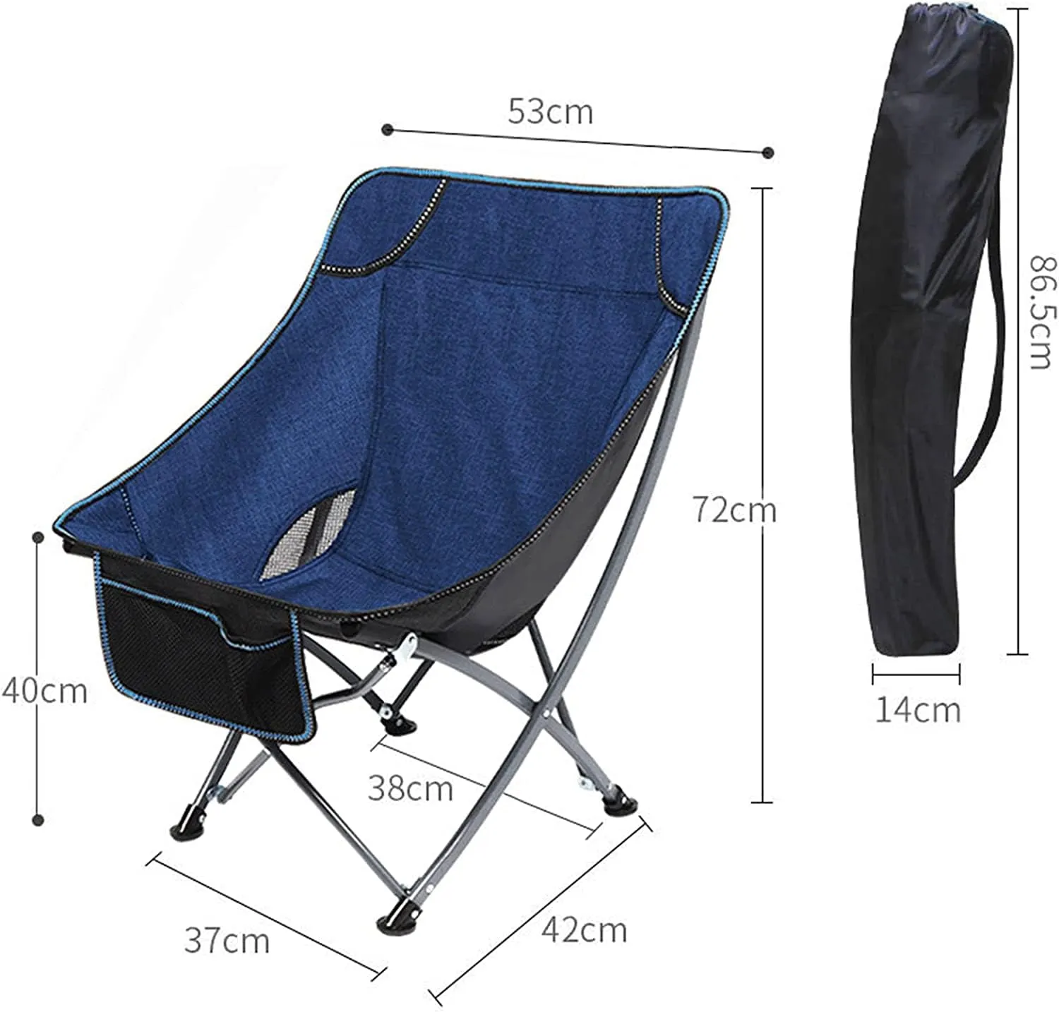 Camping Chair Camp Chair Portable with Mesh Side Pocket Backrest Stool Camping Backpacking Chair for Fishing Beach Travel Picnic s Outdoor Fishing Chair