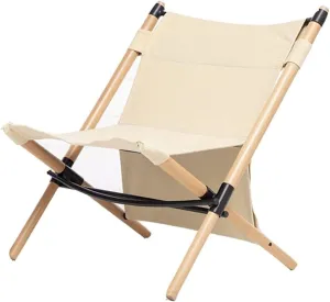 Camping Chair Folding Chair Outdoor Break Solid Wood Recliner Folding Canvas Seat Stool for Outdoor Pool Leisure Beach Lounge Folding Chair (Color : B) (A One Size)