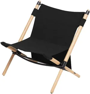 Camping Chair Folding Chair Outdoor Break Solid Wood Recliner Folding Canvas Seat Stool for Outdoor Pool Leisure Beach Lounge Folding Chair (Color : B) (B One Size)