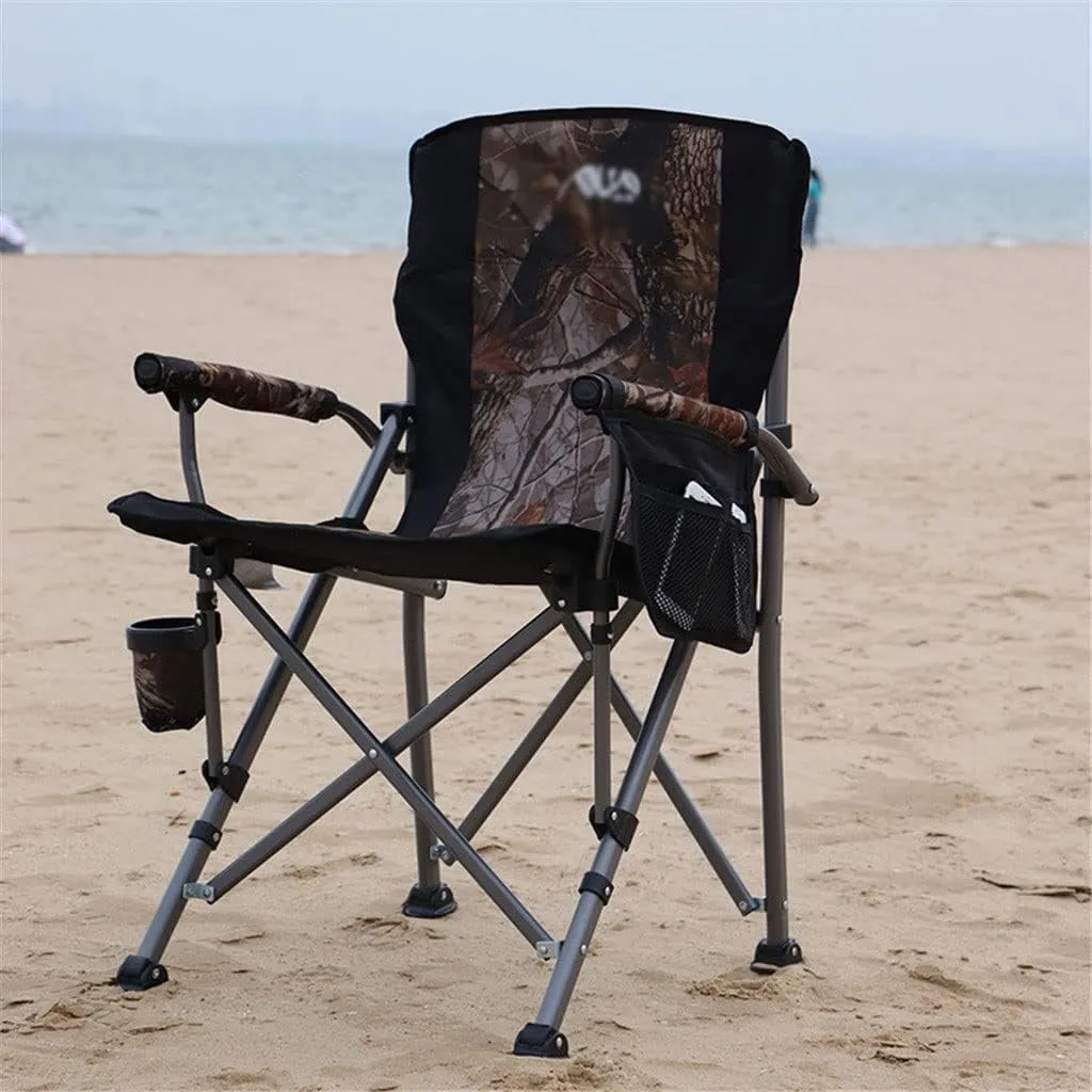 Camping Chairs,Portable Metal Chair Stool Folding Outdoor Large Beach Chairs with Cup Holder Carry Bag for Outside