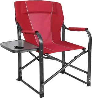 Camping Directors Chair,Folding Director Side Table for Adults Portable Camp Chairs for Outdoor with Cup Holder for Outdoor Camping, Lawn, Picnic and Fishing, Supports 400lbs(Red)