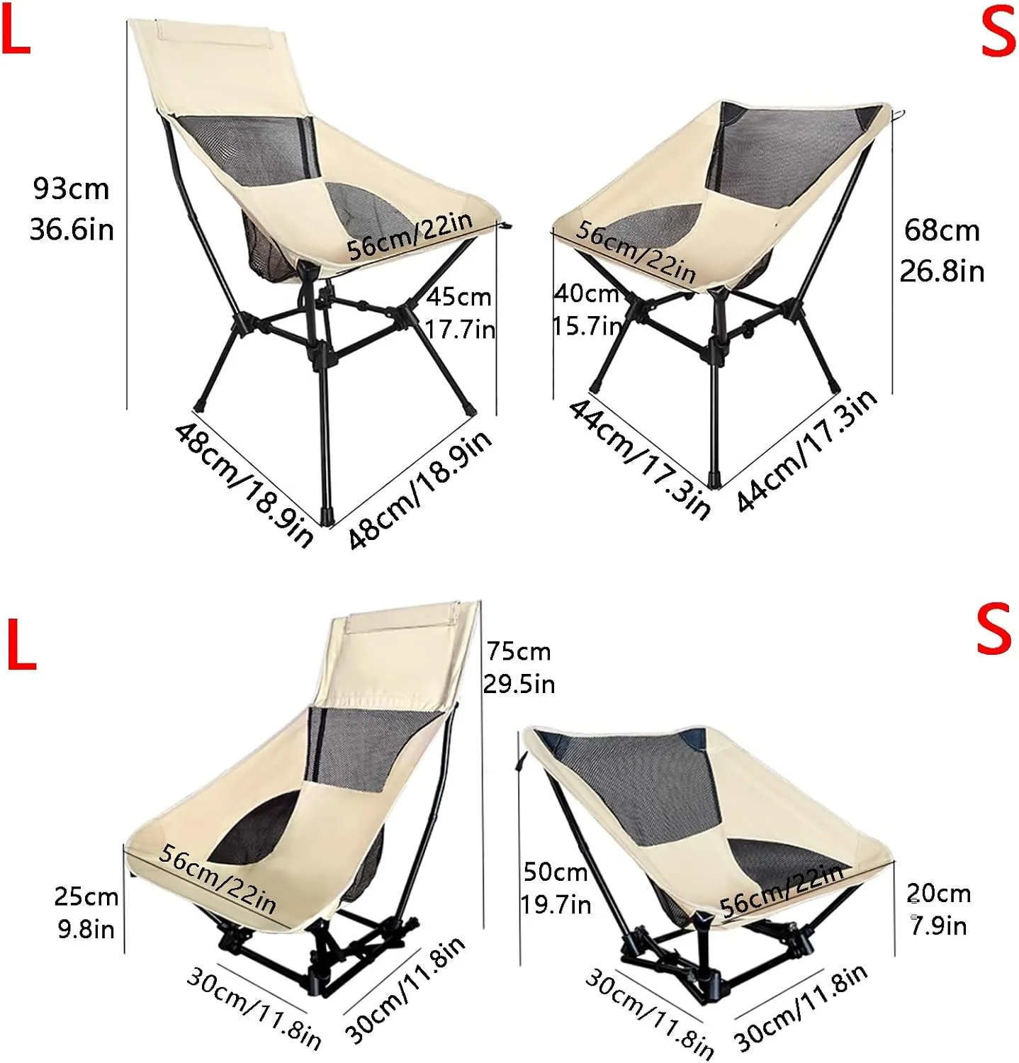 Camping Folding Chair, Fold Out Chair, Firm Support, Breathable and Durable, with Storage Bag, Suitable for Camping, Beach, Picnic, Hiking, Fishing and Traveling(Green,Large)