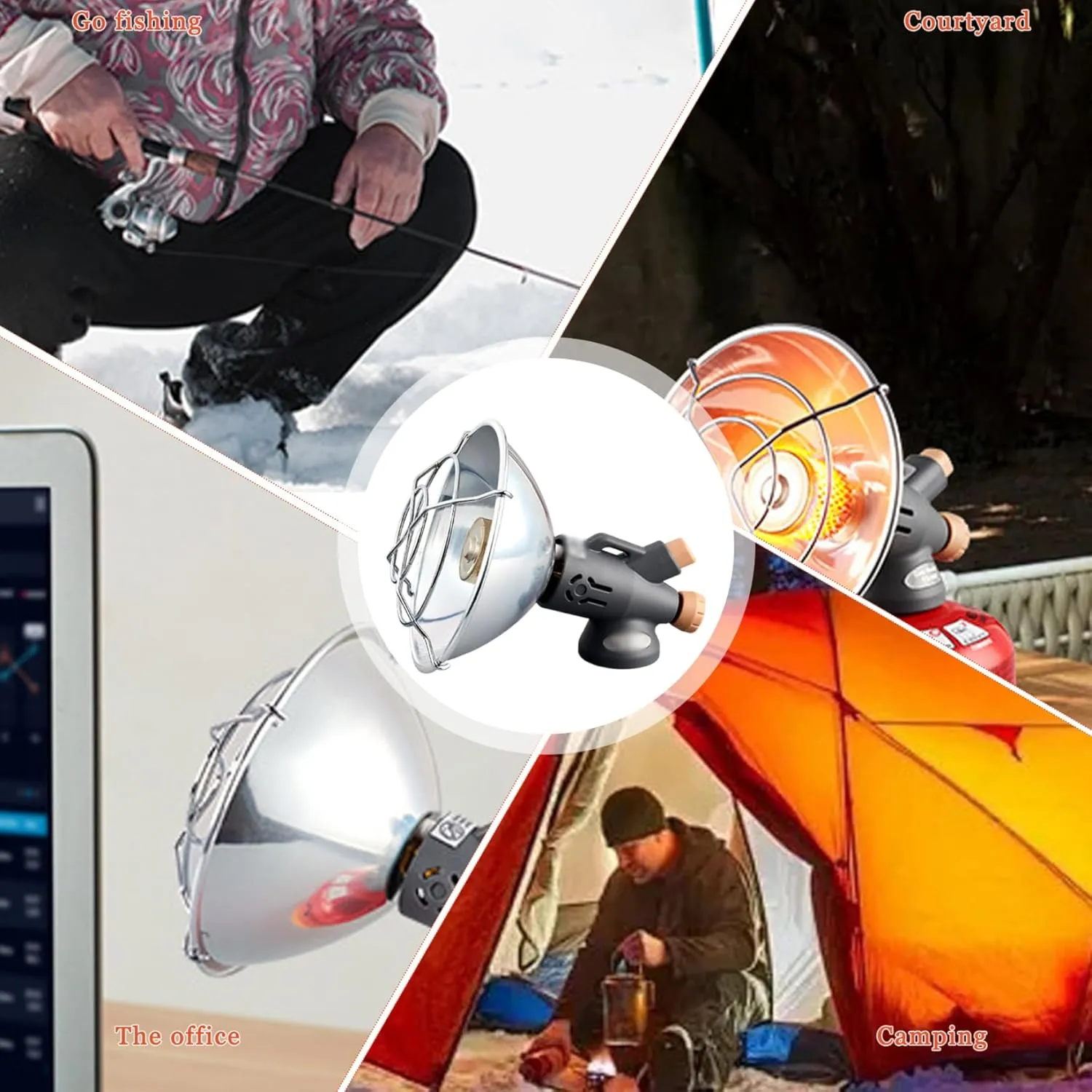 Camping Heater, Adjustable Gas Saving Tent Heater with Control Valve, Rapid Heating Compact and Portable Propane Heater for Camping, Hiking, Fishing