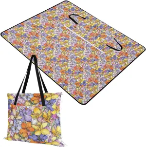 Camping Mat Cute Hiking Blanket for Family Spring Gifts Manitoba Prairie Crocus Beauty Flowers mat de Picnic