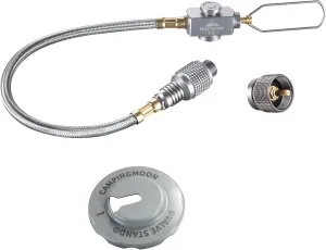 CAMPINGMOON Propane to Butane Camping Stove Adapter with Hose Valve Convert 16oz/1Lb Small Propane Tank to EN417 Lindal Valve Z22/Z21