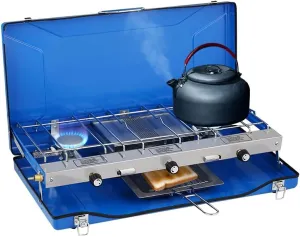 Camplux Camping Stove 20,400 BTU, 1 Grill & 2 Burners Propane Stove for Outdoor Cooking