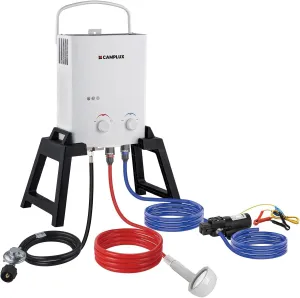Camplux Outdoor Portable Water Heater 1.32 GPM with Freestanding Stand, Carry Bag