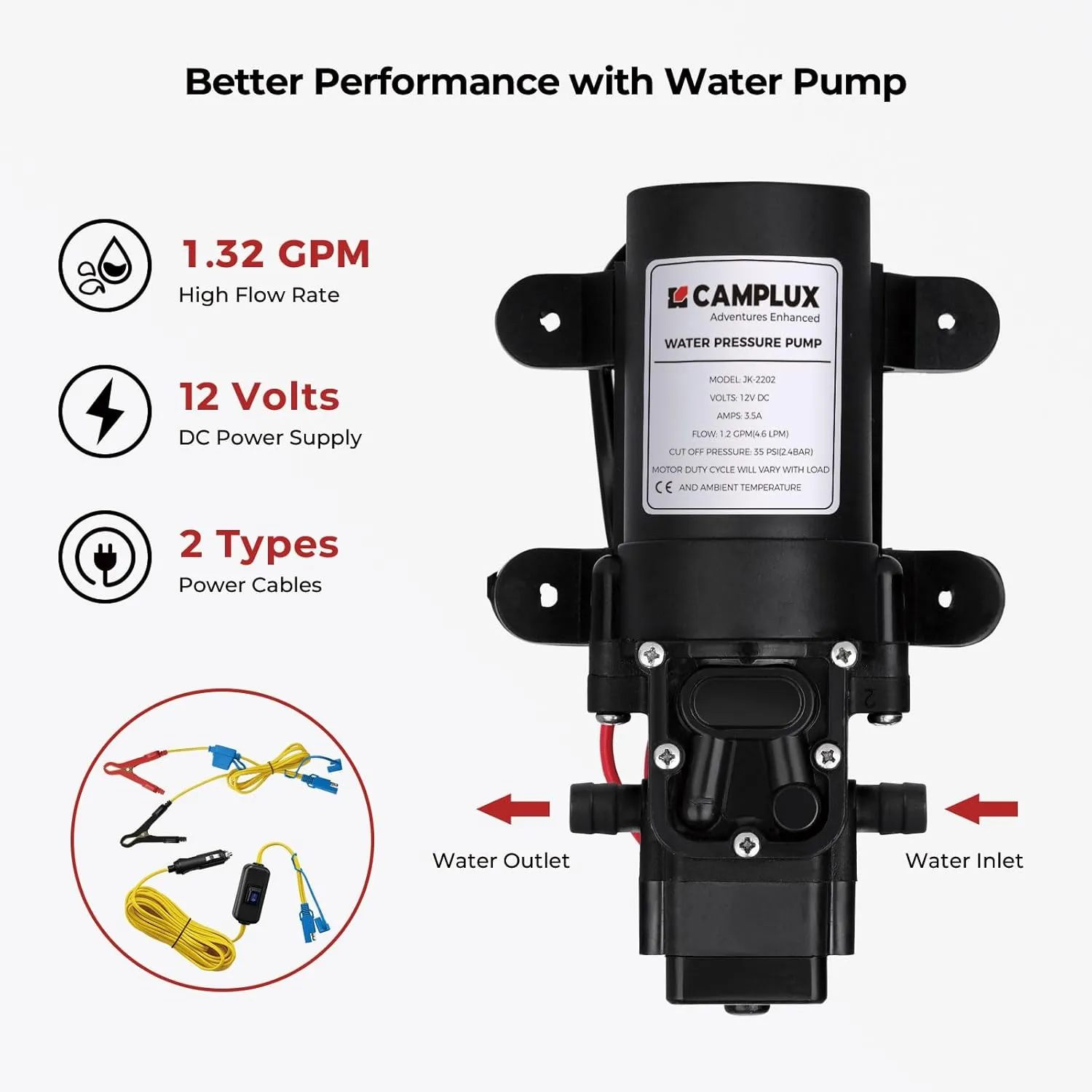 Camplux Outdoor Portable Water Heater 1.32 GPM with Freestanding Stand, Carry Bag
