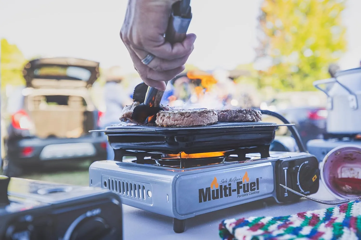 CanCooker Multi-Fuel Cooktop – Portable Outdoor Stove for Camping, Tailgating, Hunting & Fishing – Uses Butane & Propane, Electronic Ignition, Carry Case Included - 2 Pack