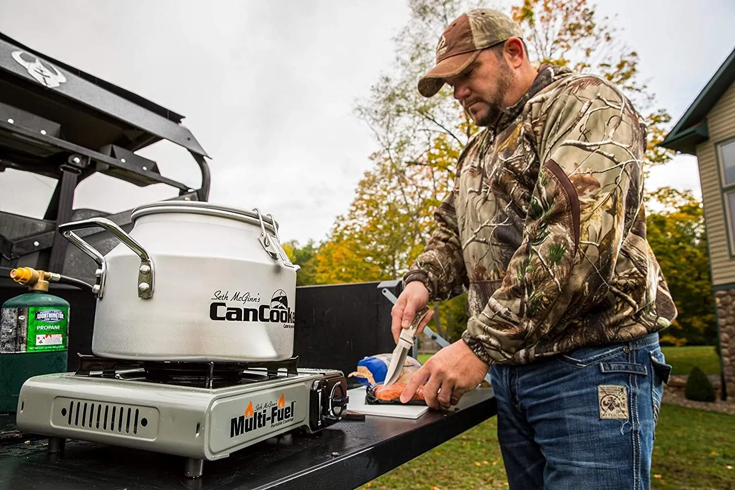 CanCooker Multi-Fuel Cooktop – Portable Outdoor Stove for Camping, Tailgating, Hunting & Fishing – Uses Butane & Propane, Electronic Ignition, Carry Case Included - 2 Pack
