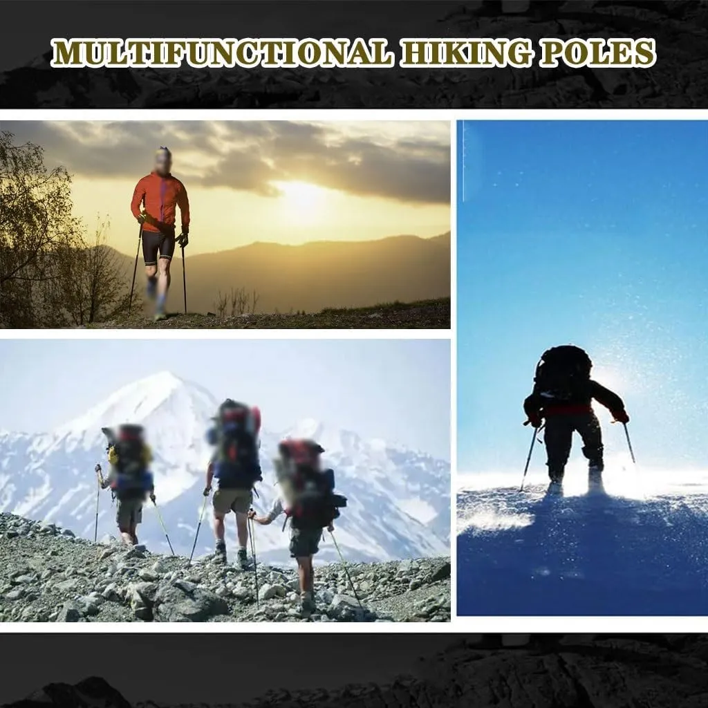 Carbon Fiber Trekking Poles, Ultralight Backpacking Gear, Adjustment Collapsible Hiking Sticks, Lever Locks and Terrain Accessories