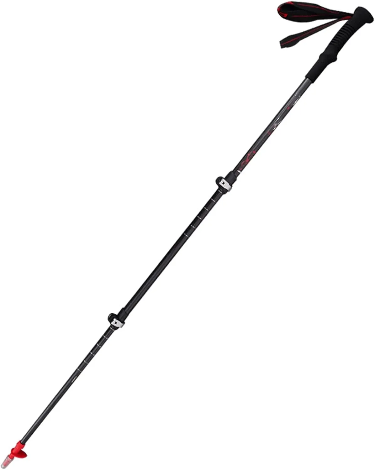 Carbon Fiber Trekking Poles,Adjustable Travel Hiking Pole, Telescopic Lightweight Hiking Poles for Men and Women. (Color : Black)