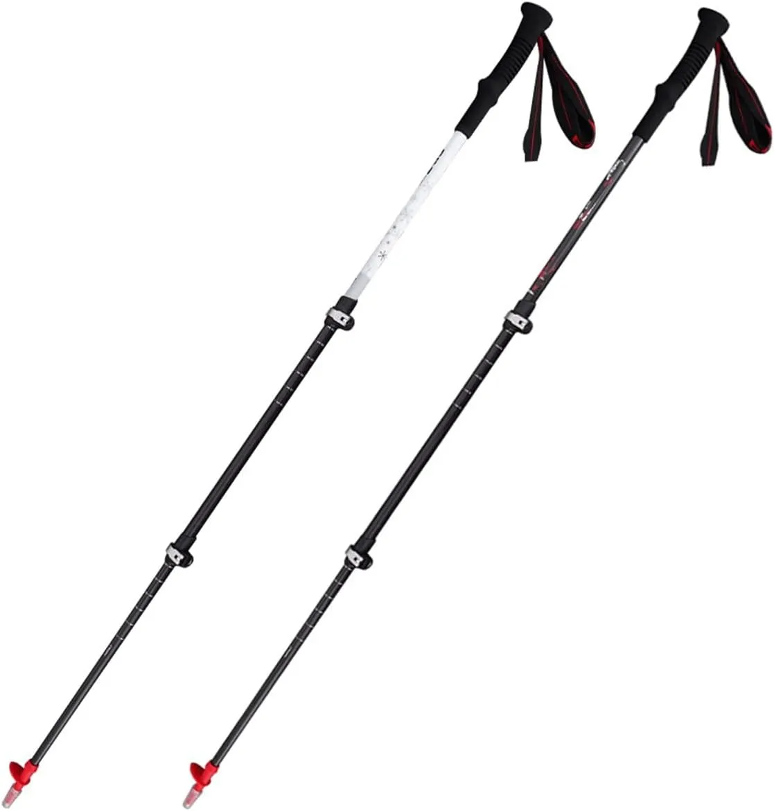 Carbon Fiber Trekking Poles,Adjustable Travel Hiking Pole, Telescopic Lightweight Hiking Poles for Men and Women. (Color : Black)