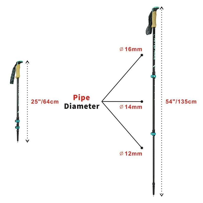 Carbon Fibre Quick Lock Telescope Pole Pair