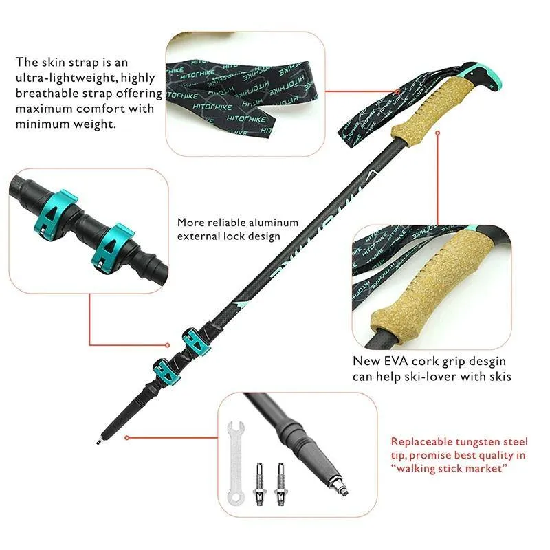 Carbon Fibre Quick Lock Telescope Pole Pair