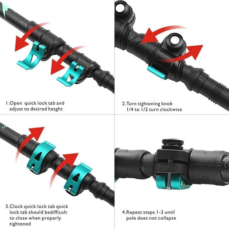 Carbon Fibre Quick Lock Telescope Pole Pair