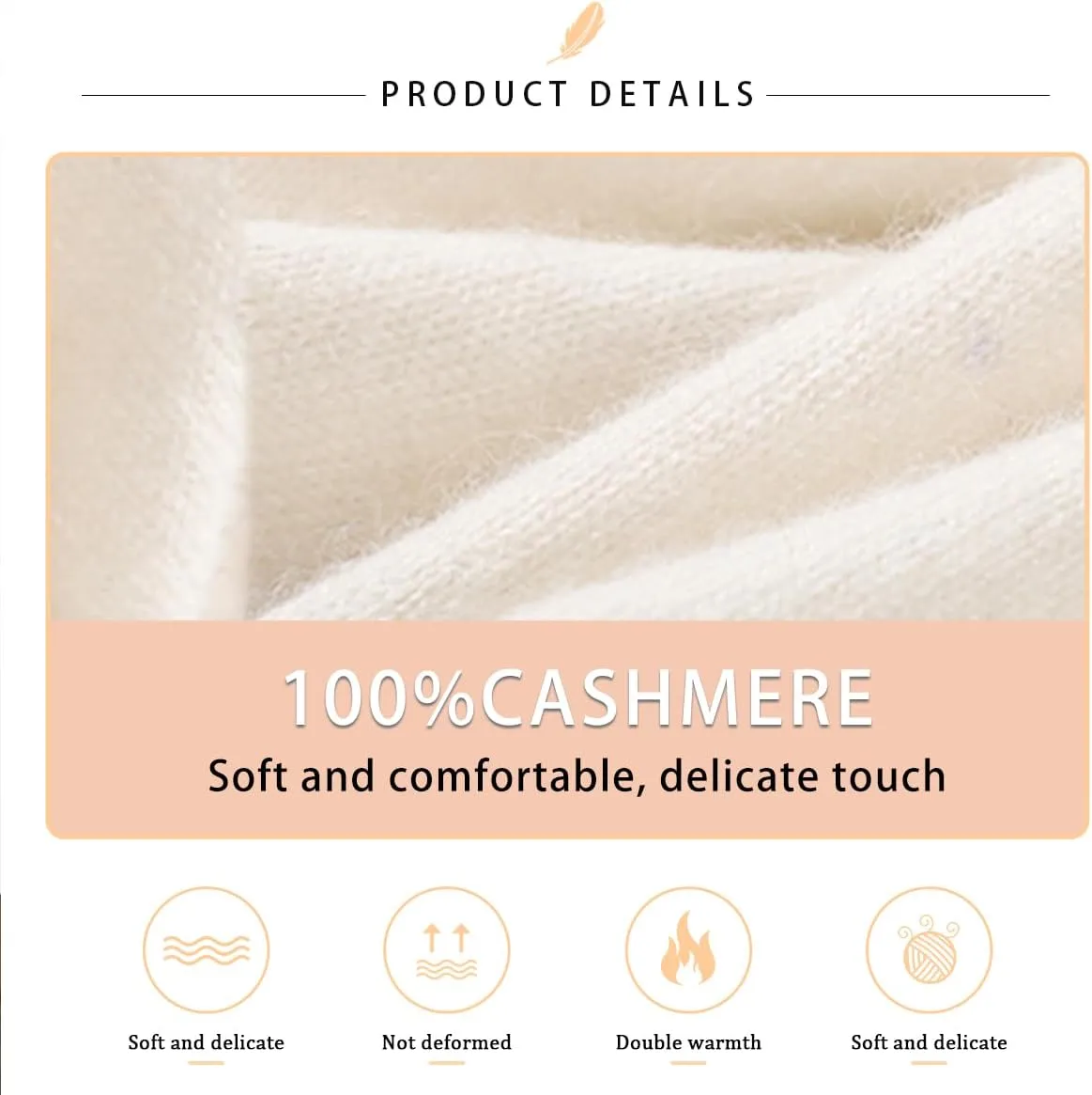 Cashmere Yarn for Knitting and Crocheting, 26Nm/2 Ply, Navy Blue, 50g