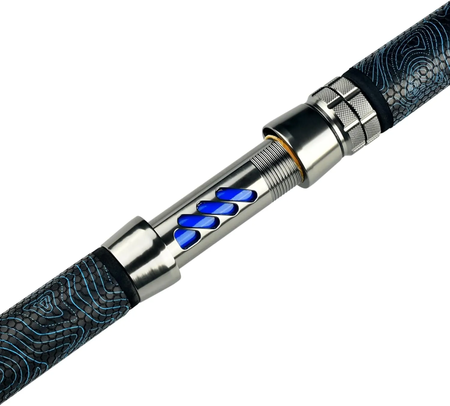 Catfish Fishing Rod 8’Glow in The Dark Catfishing Rods 2 Piece Catfish Pole with S-Glass and Carbon Graphite Super Grip Medium Heavy Catfishing Rods