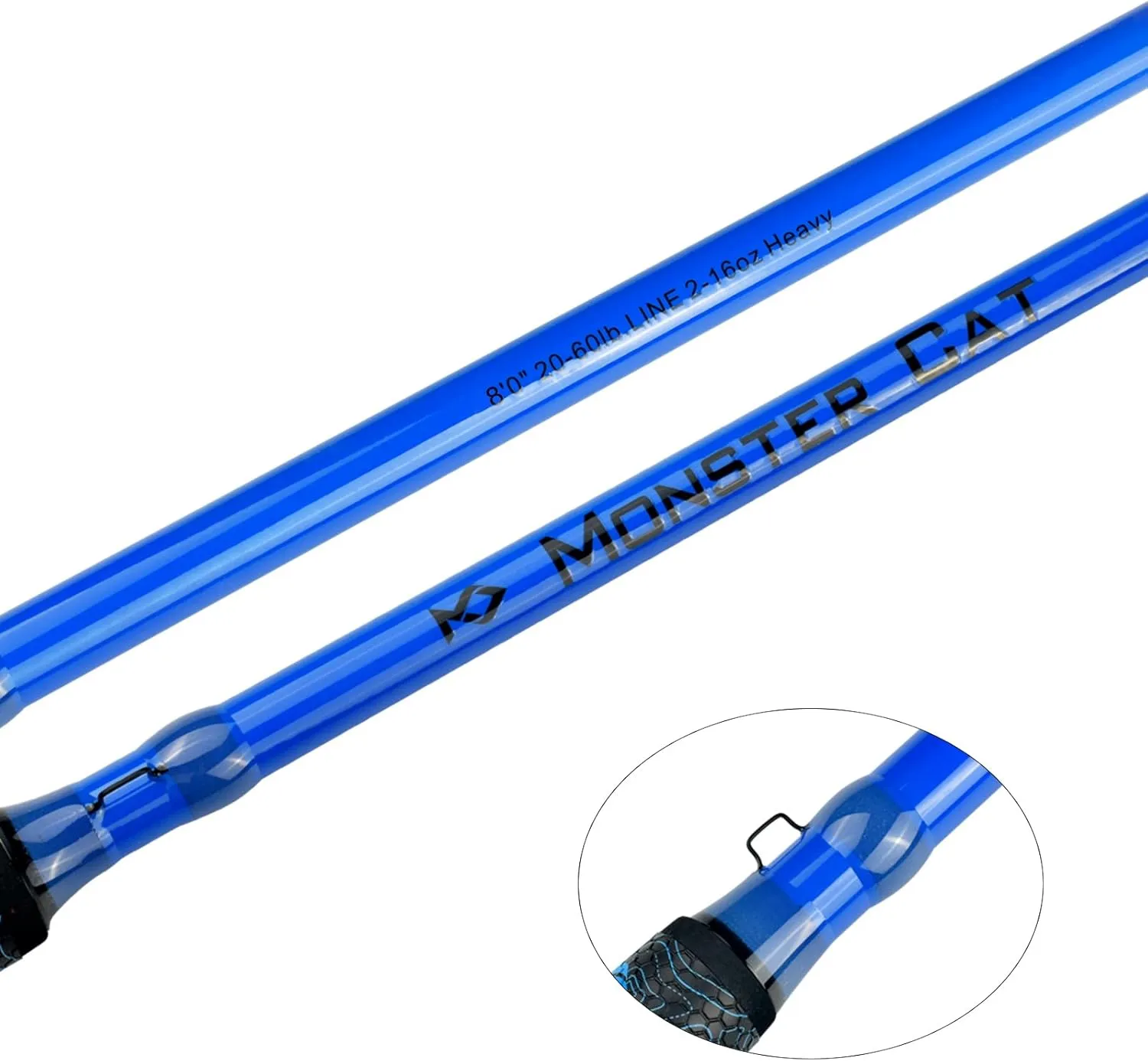 Catfish Fishing Rod 8’Glow in The Dark Catfishing Rods 2 Piece Catfish Pole with S-Glass and Carbon Graphite Super Grip Medium Heavy Catfishing Rods