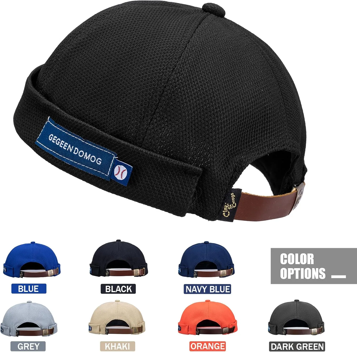 CLAPE Mens Denim Brimless Skullcap Sailor Cap Rolled Cuff Retro Beanie Hat Work Beanie Harbour Hat