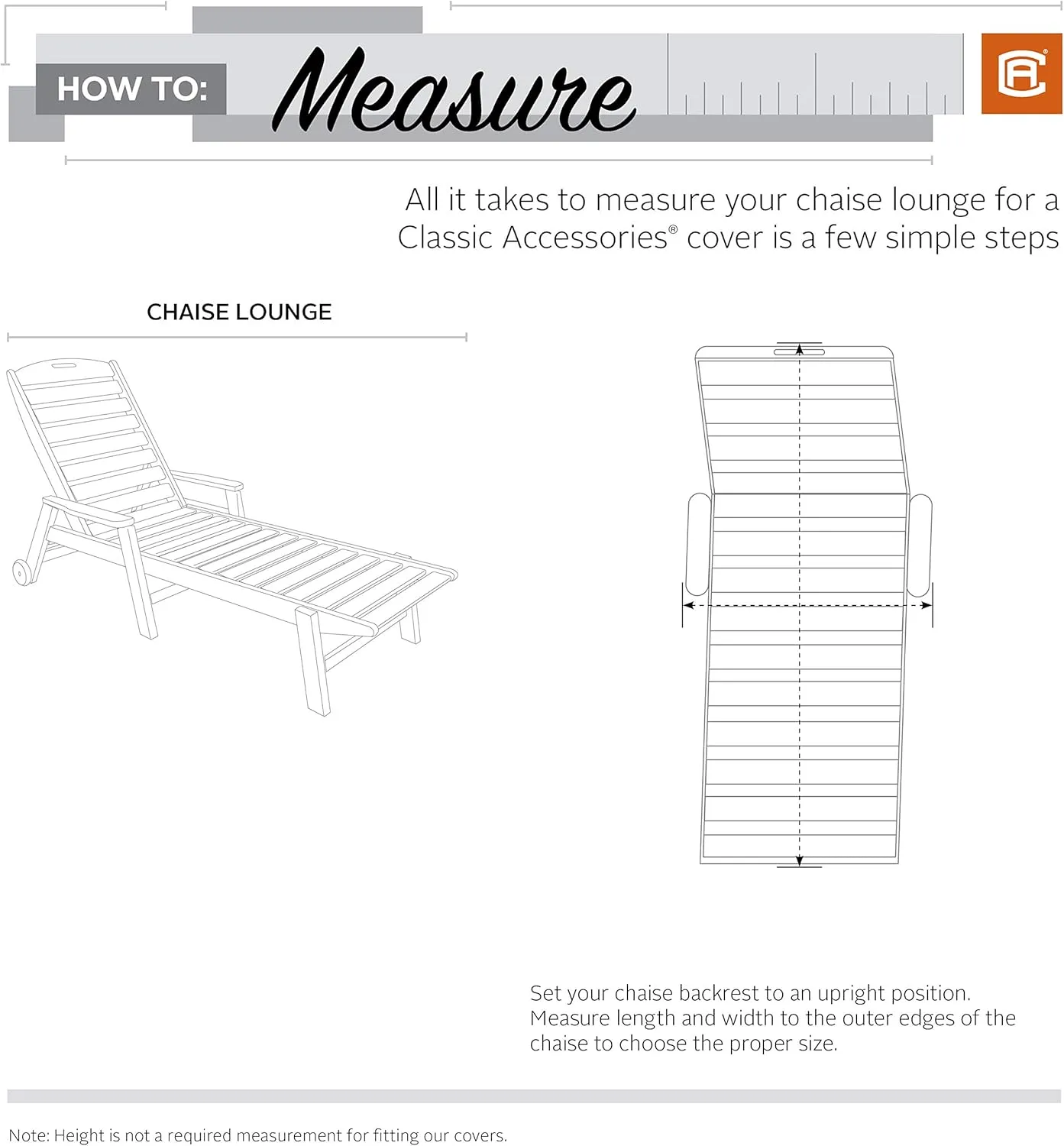 Classic Accessories Montlake Water-Resistant 80 Inch Patio Chaise Lounge Slipcover, Antique Beige, Patio Furniture Covers