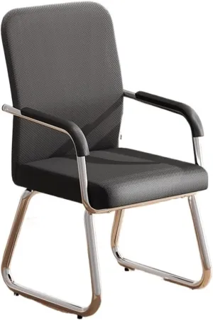 Classic Breathable Mesh Desk Chair with Armrests and Chrome Plated Metal Frame Ergonomic Desk Chair Comfy Office Chair Desk Task Chair(Black)
