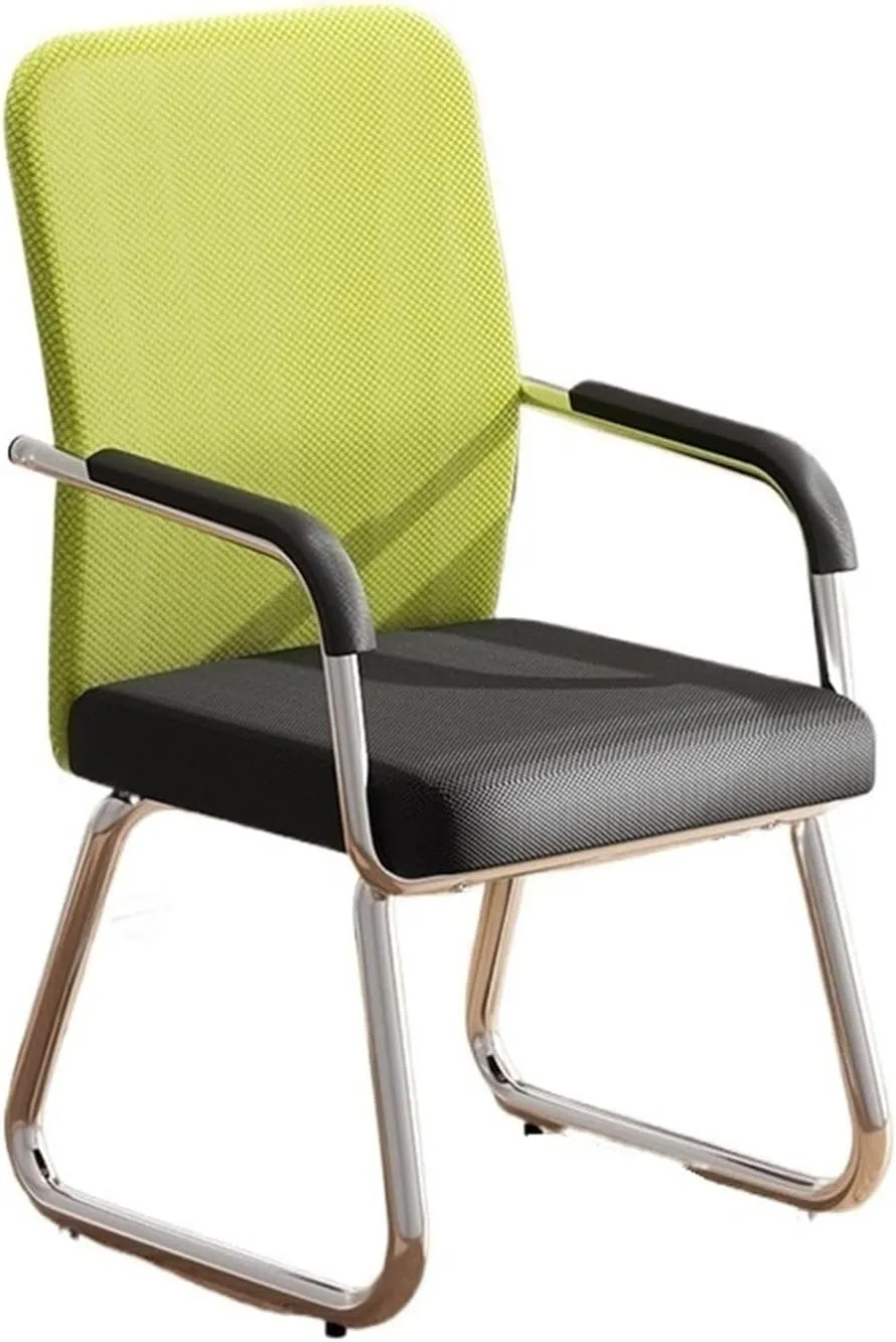 Classic Breathable Mesh Desk Chair with Armrests and Chrome Plated Metal Frame Ergonomic Desk Chair Comfy Office Chair Desk Task Chair(Green)
