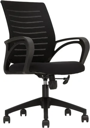 Classic Breathable Mesh Office Chairs Ergonomic Executive Mid Back Home Office Desk Chairs Adjustable Height Desk Task Chair(Black)