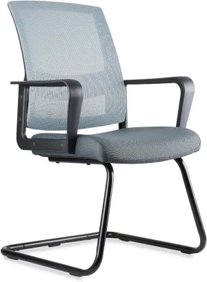 CLATINA Office Guest Chairs for Conference Room with Mid Back Mesh Space Air Grid Series and Lumbar Support Grey