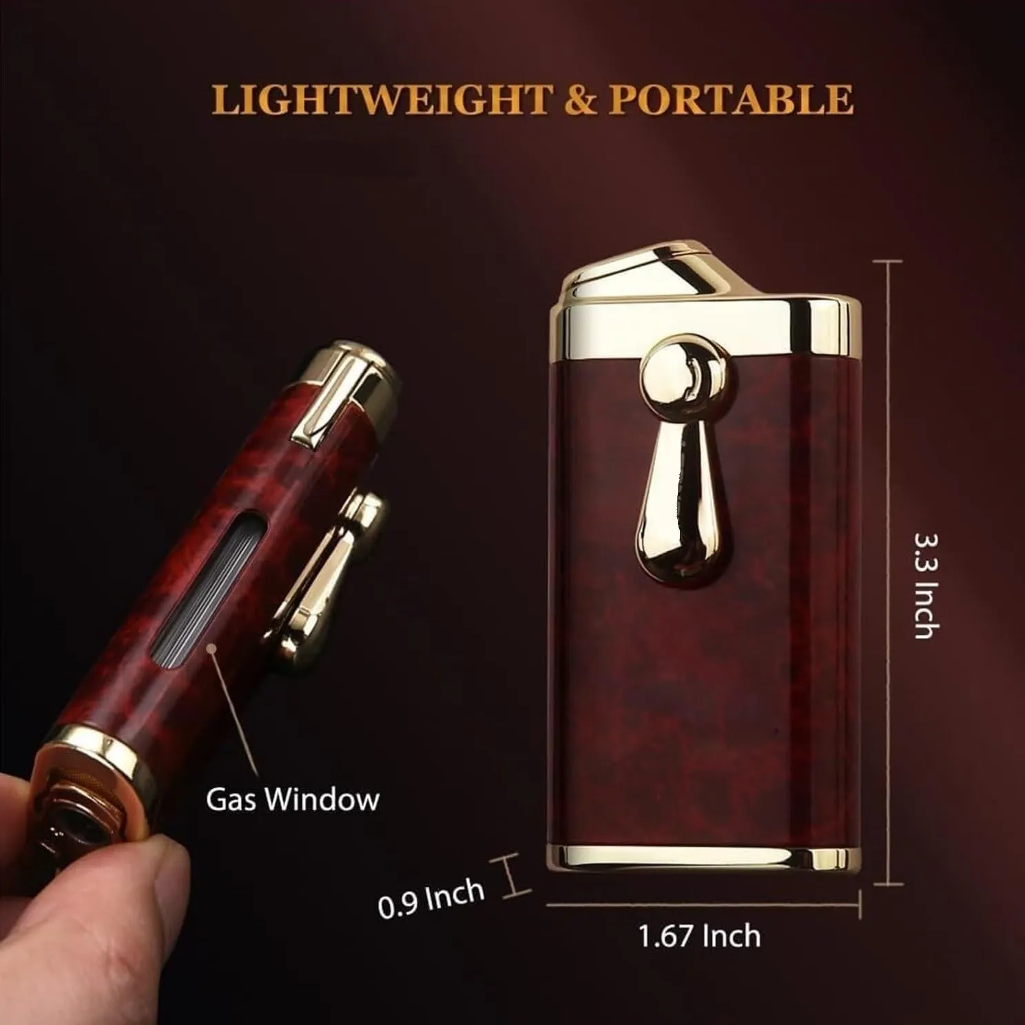 Clear Gas Box Torch Lighters, Dual Jet Flame Dual Direct Inflatable Windproof Lighter, Dual Nozzle Flame Lighters, Pocket Lighters, Men's Gift for Candles (Fuel Not Included)(Black)