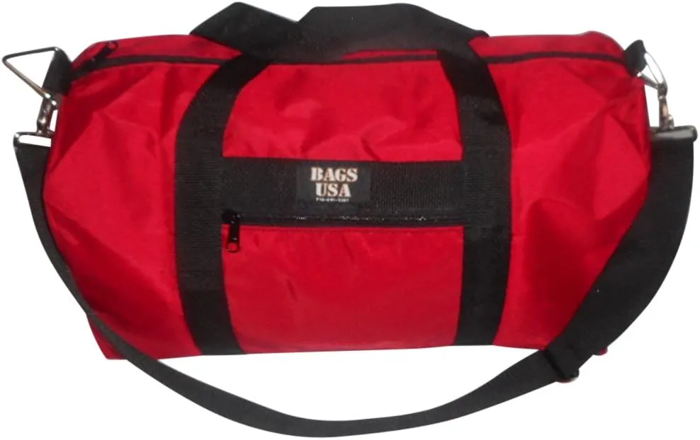 Club Bag For Gym, Overnight Bag, Perfect For Overhead Bin, Made In USA. (Red)