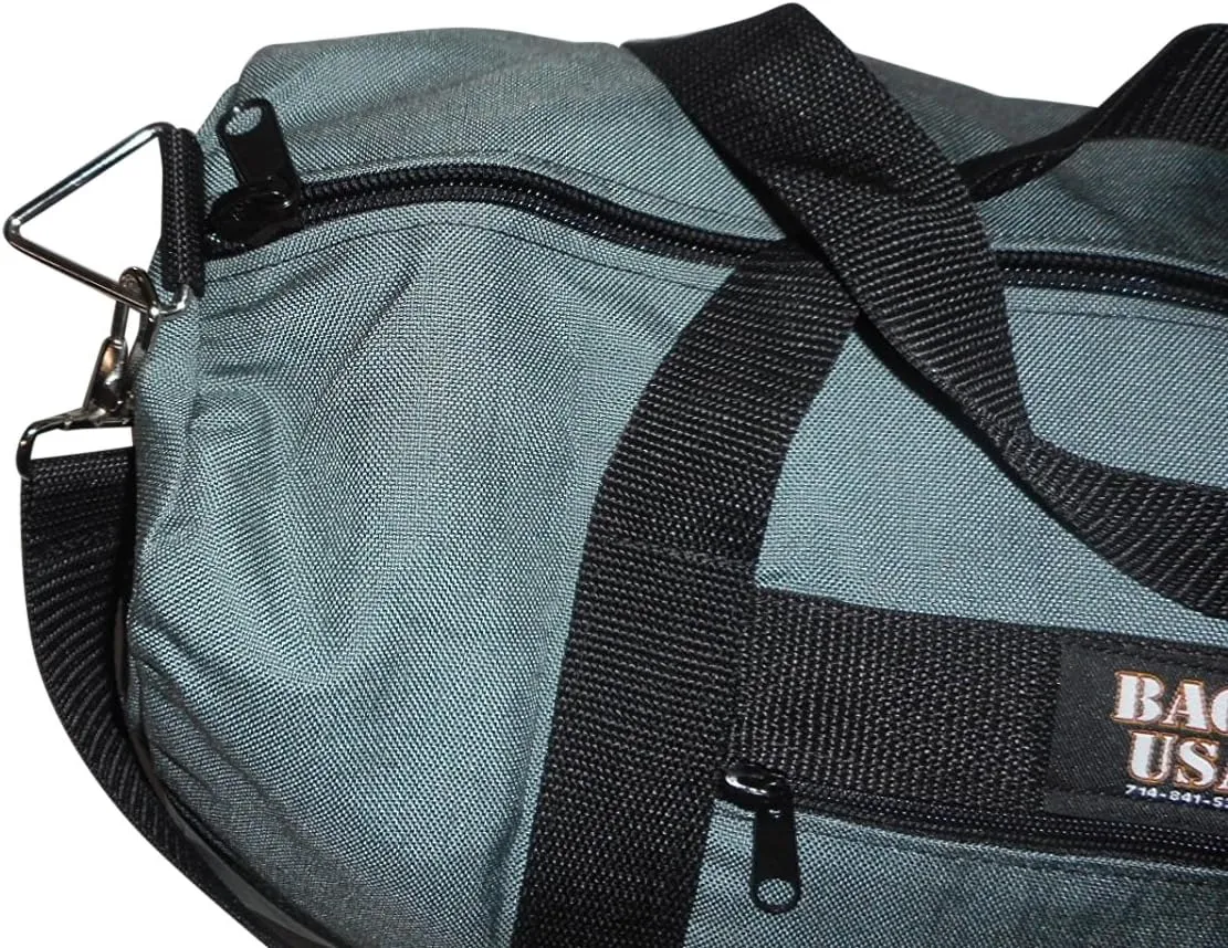 Club Bag For Gym, Overnight Bag, Perfect For Overhead Bin, Made in USA.(Gray)