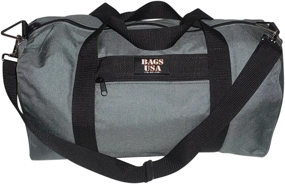 Club Bag For Gym, Overnight Bag, Perfect For Overhead Bin, Made in USA.(Gray)
