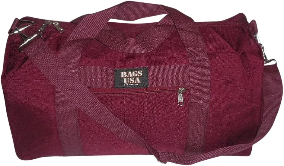 Club Bag For Gym, Overnight Bag, Perfect For Overhead Bin, Made in USA.(Maroon)